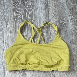 Lululemon Yellow green Women's Sports Bra size 10 active workout yoga